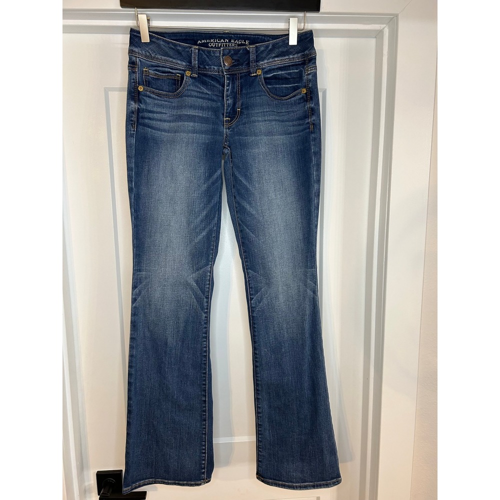 American Eagle Outfitters Womens Dark Wash Bootcut Denim Jeans Blue 31x32 Y2K